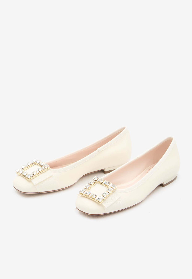 Roger Vivier Très Vivier Nappa Leather Ballet Flats Off-white RVW44935720-91T-C019