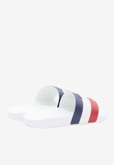 Moncler Basile Logo Pool Slides White 4C00030-01A49-002