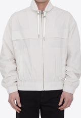 AMI PARIS Ami Alexandre Mattiussi Zip-Up Windbreaker Jacket White HJK051-PA0009-193