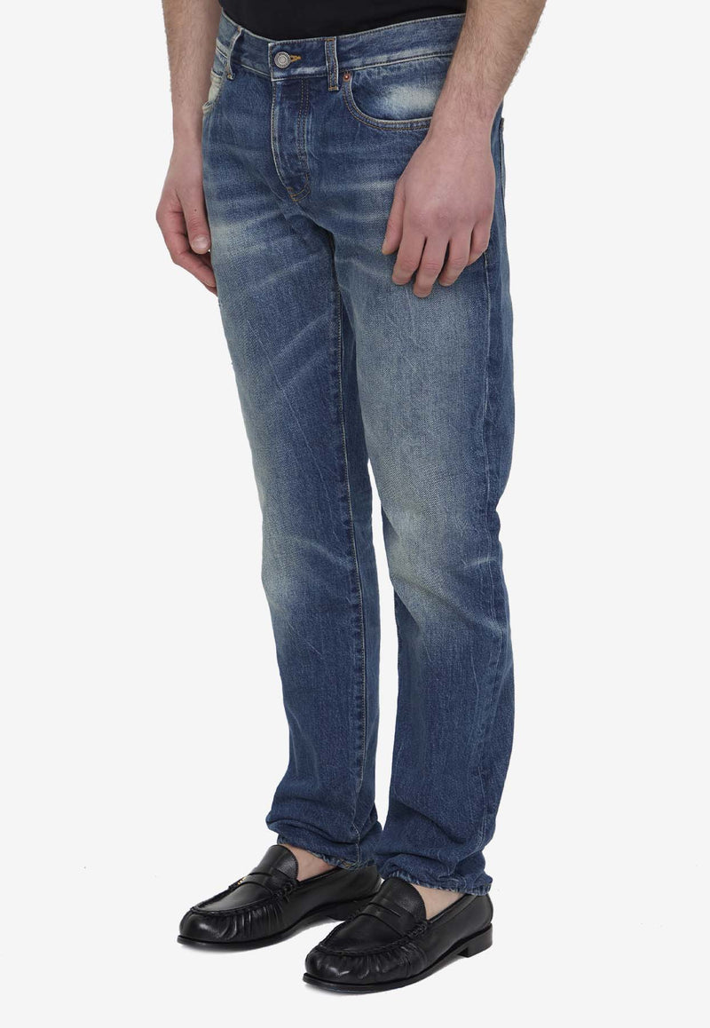 Saint Laurent Low-Rise Straight Denim Blue 597052-YV970-5017