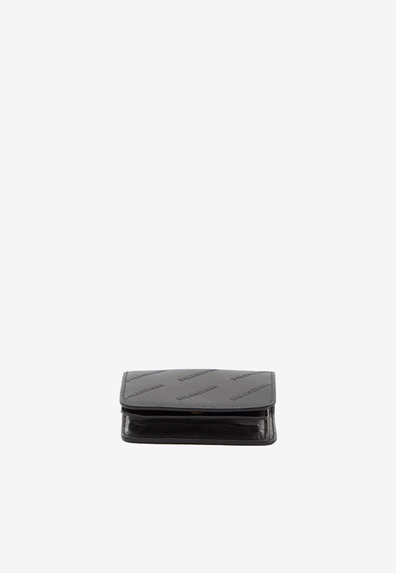 Balenciaga All-Over Logo Nappa Leather Wallet Black 594216-2AAXQ-1000