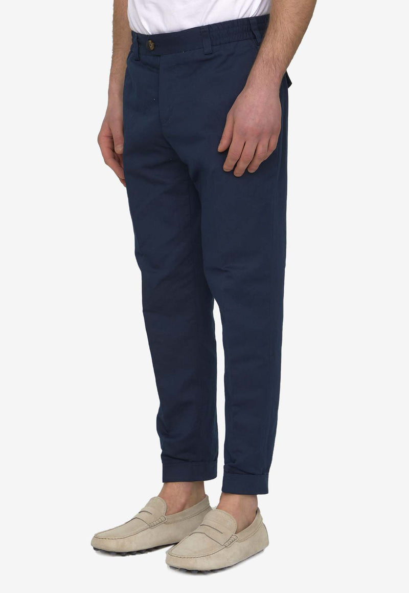 PT Torino Tapered-Leg Linen-Blend Pants Blue CORTRBB30REW-BP65-0360