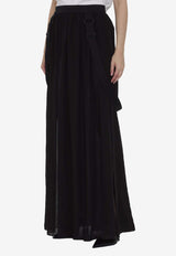 Max Mara Jedy Silk Chiffon Maxi Skirt Black 2411101053-600-004