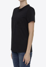 Max Mara Papaia Logo Embroidered T-shirt Black 2421946011-600-002