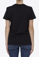 Max Mara Papaia Logo Embroidered T-shirt Black 2421946011-600-002