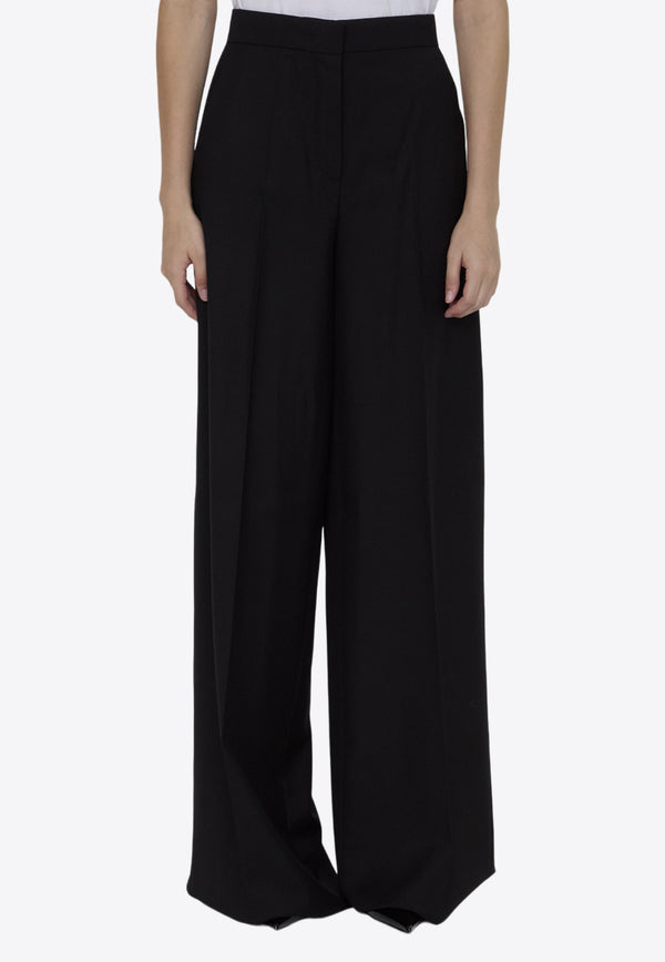 Max Mara Senna Wide-Leg Wool Pants Black 2421136101-600-002