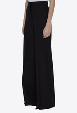 Max Mara Senna Wide-Leg Wool Pants Black 2421136101-600-002