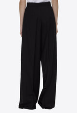 Max Mara Senna Wide-Leg Wool Pants Black 2421136101-600-002