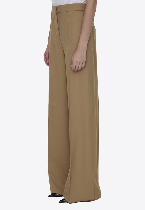 Max Mara Senna Wide-Leg Wool Pants Brown 2421136101-600-003