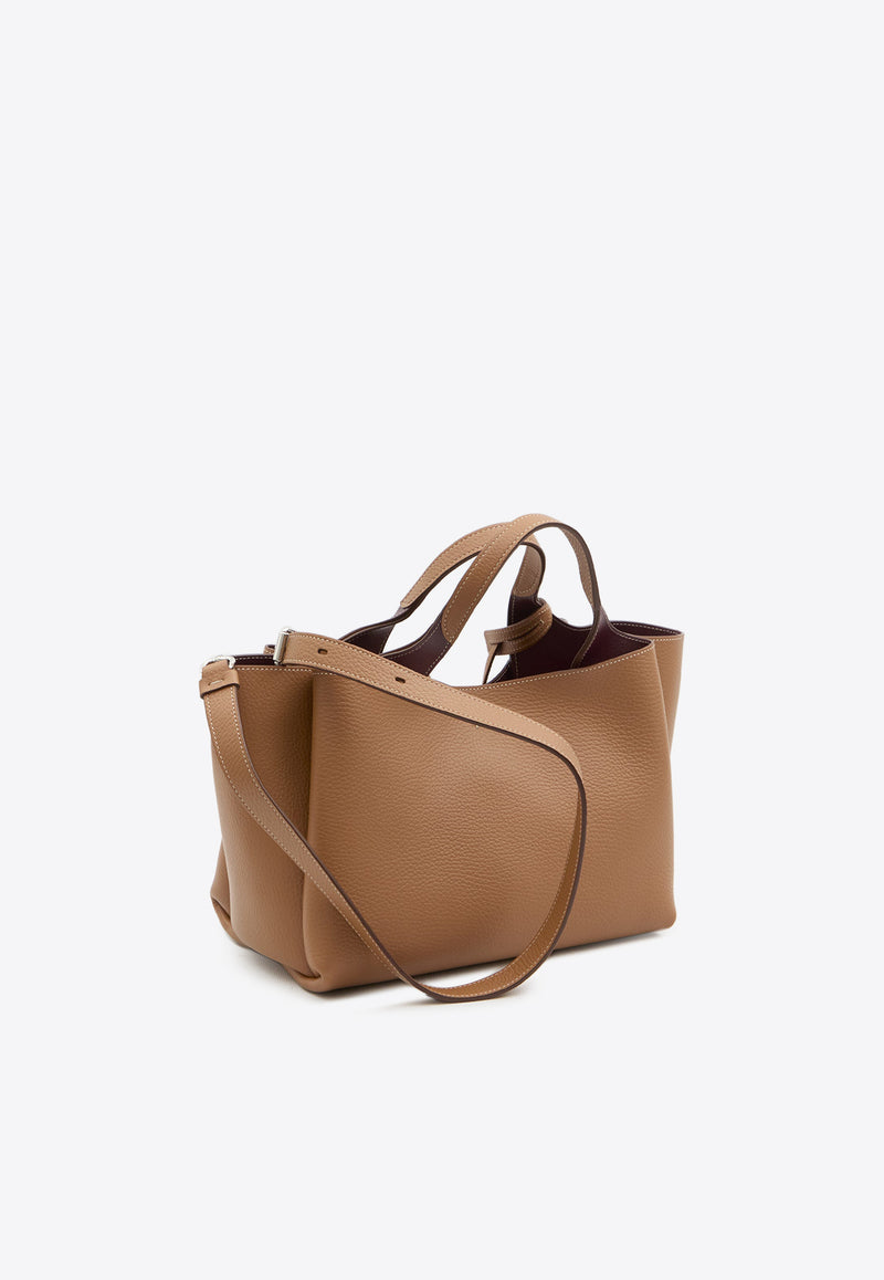 Tod's Mini Top Handle Bag in Grained Leather Brown XBWAPAFL100-QRI-9P13