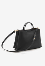 Tod's Medium T Timeless Grained Leather Top Handle Bag Black XBWTSQF0350-XWZ-B999