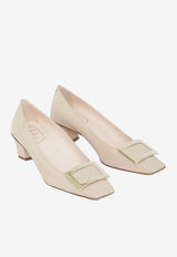 Roger Vivier Belle Vivier 45 Pumps in Patent Leather Beige RVW00600920D1--PC211