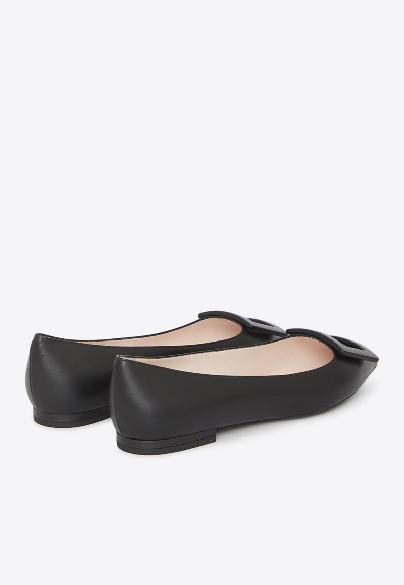 Roger Vivier Gommettine Pointed-Toe Flats Black RVW57527920-NK0-B999