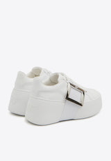 Roger Vivier Viv' Skate Leather Low-Top Sneakers White RVW73726150-LXQ-B001