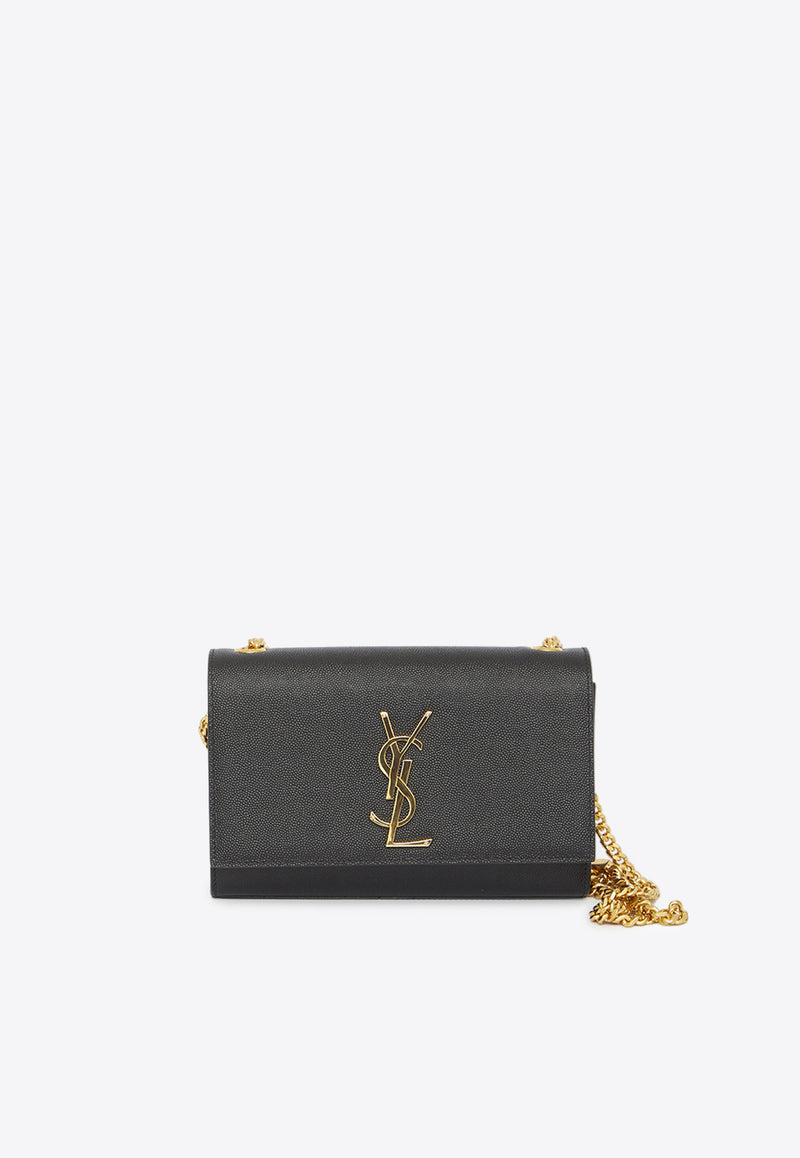 Saint Laurent Small Kate Grained Leather Crossbody Bag Black 469390-BOW0J-1000