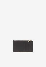 Saint Laurent Cassandre Fragments Zip Cardholder Black 607915-BOW01-1000