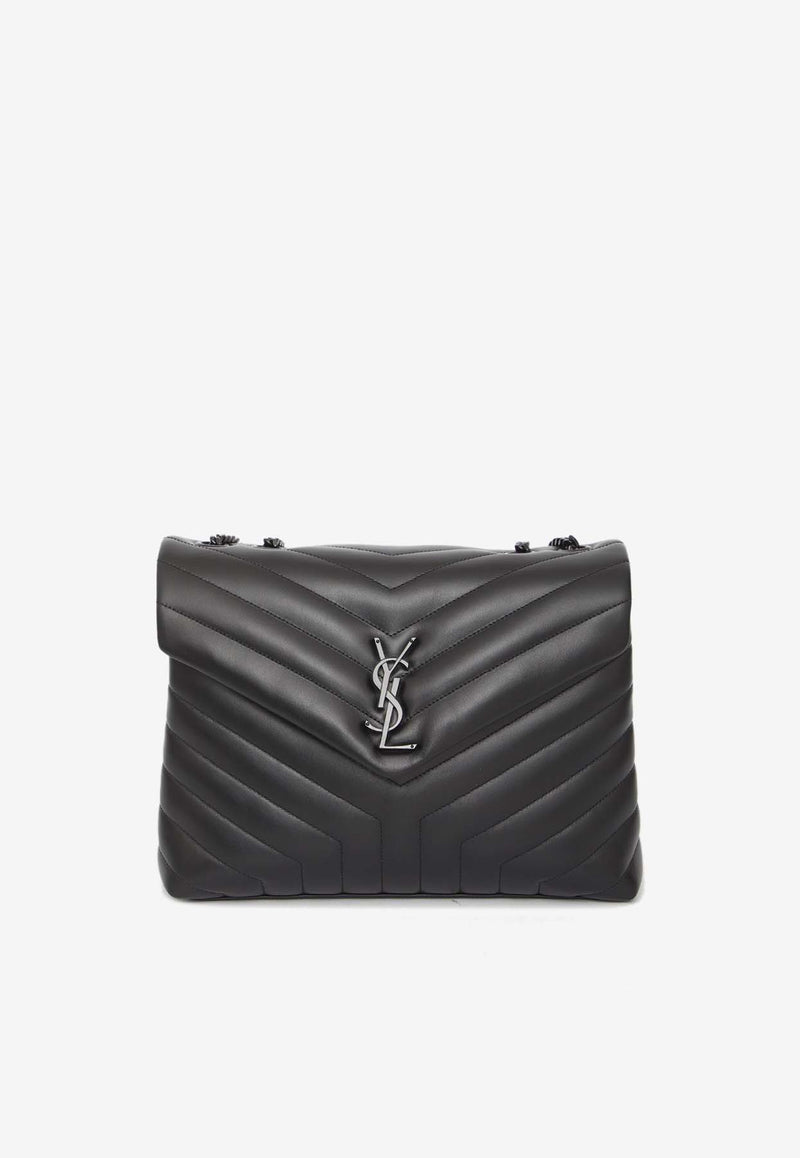 Saint Laurent Medium Loulou Quilted Leather Shoulder Bag Black 574946-DV728-1000