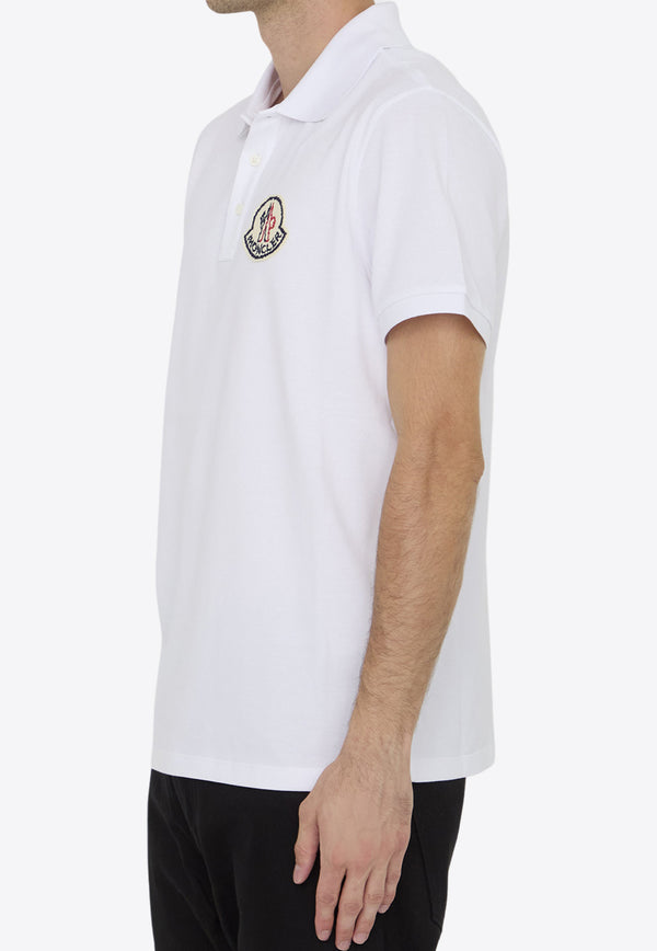 Moncler Logo Patch Short-Sleeved Polo T-shirt White 8A00005-89A16-00A