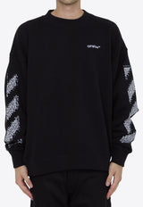 Off-White Pixel Diag Crewneck Sweatshirt Black OMBA054F24-FLE003-1001