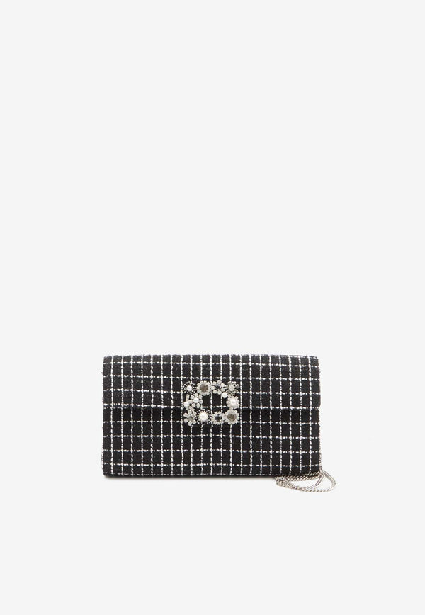 Roger Vivier Efflorescence Checked Clutch Bag Black RBWAMFD0206-TPD-B999