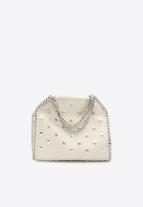 Stella McCartney Mini Falabella Studded Leather Tote Bag White 371223-WP0454-9000