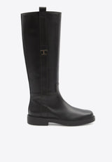 Tod's T Timeless Leather Knee-High Boots Black XXW20L0IM30-T0N-B999