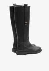 Tod's T Timeless Leather Knee-High Boots Black XXW20L0IM30-T0N-B999