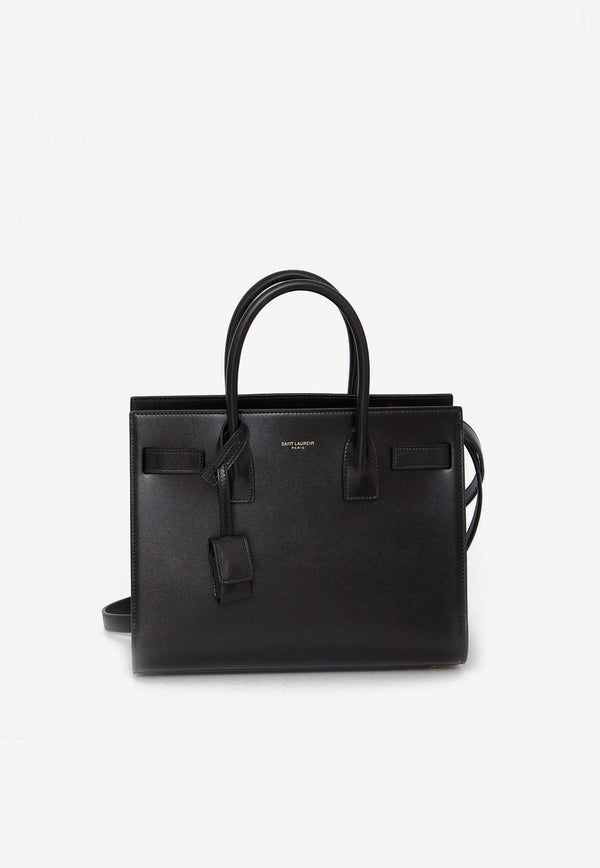 Saint Laurent Baby Sac De Jour Leather Tote Bag Black 421863-02G9W-1000