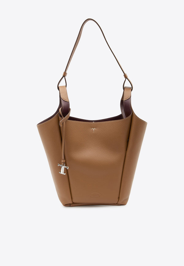 Tod's Small Grained Leather Bucket Bag Brown XBWAPIE0200-QRI-9P13