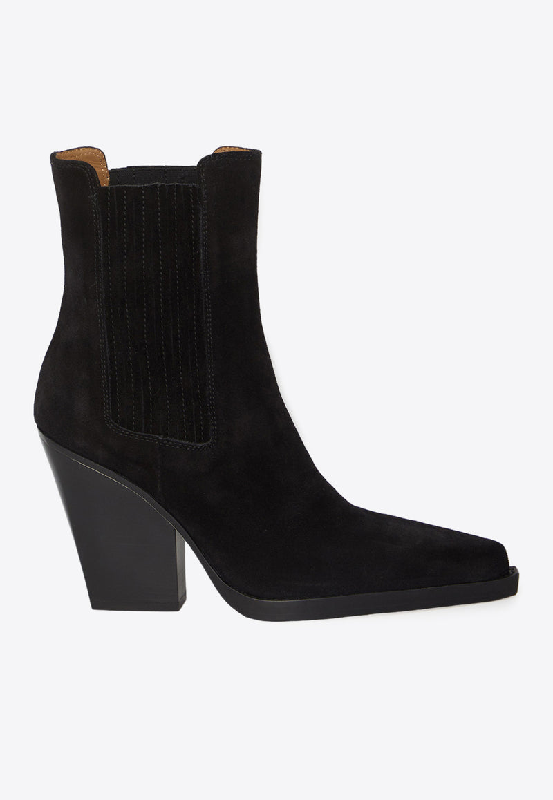 Paris Texas Dallas 100 Suede Ankle Boots Black PX613-XV003-BLACK