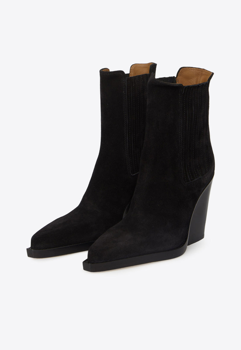 Paris Texas Dallas 100 Suede Ankle Boots Black PX613-XV003-BLACK