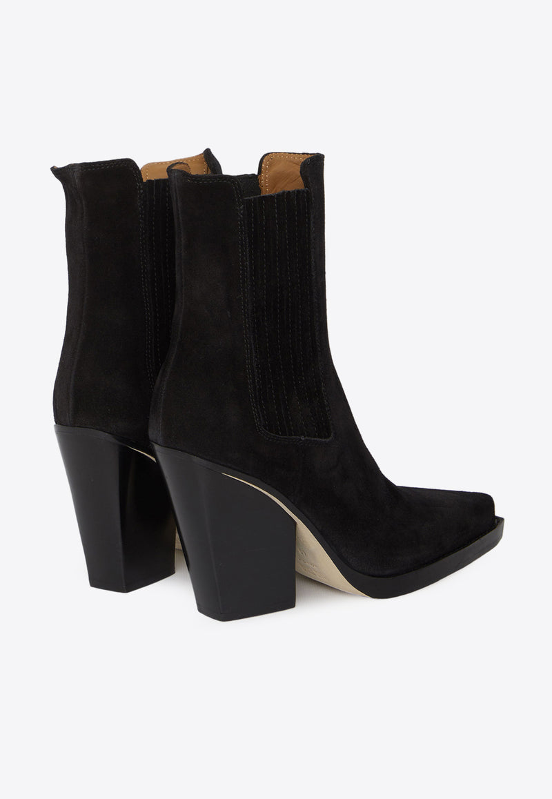 Paris Texas Dallas 100 Suede Ankle Boots Black PX613-XV003-BLACK