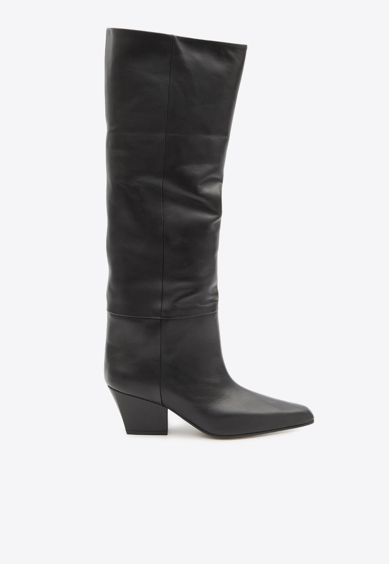 Paris Texas Jane 60 Leather Knee-High Boots Black PX119-XLTH3-NERO