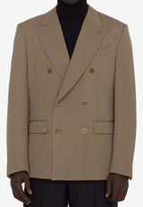 Dolce & Gabbana Double-Breasted Gabardine Blazer Beige G2TV8T-FURNV-M0209