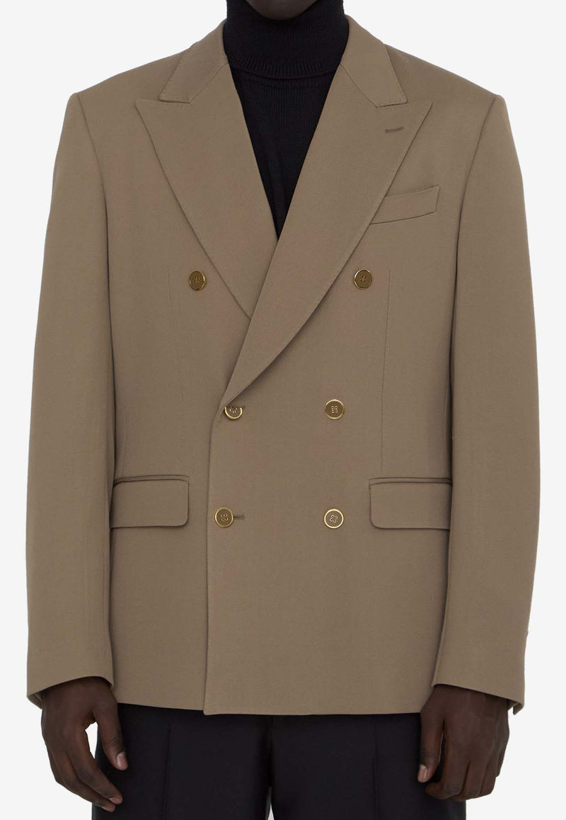 Dolce & Gabbana Double-Breasted Gabardine Blazer Beige G2TV8T-FURNV-M0209