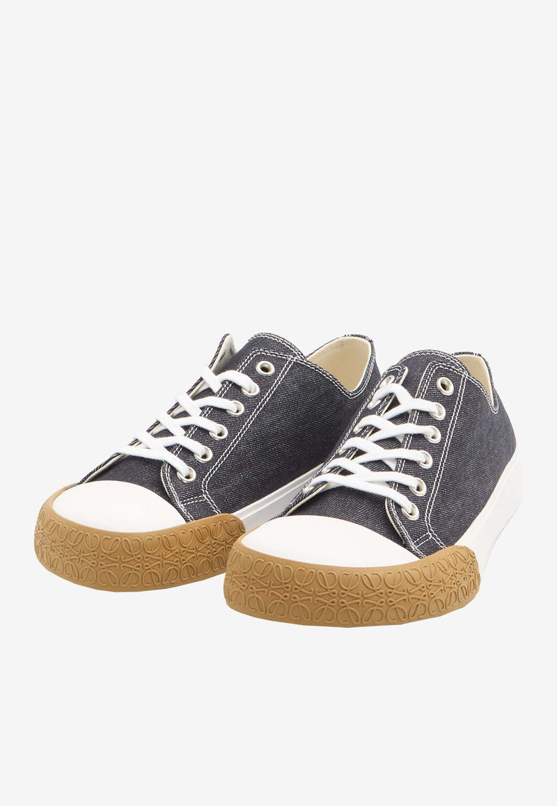 Loewe Bloc Low-Top Denim Sneakers Blue M816282XAB--2834