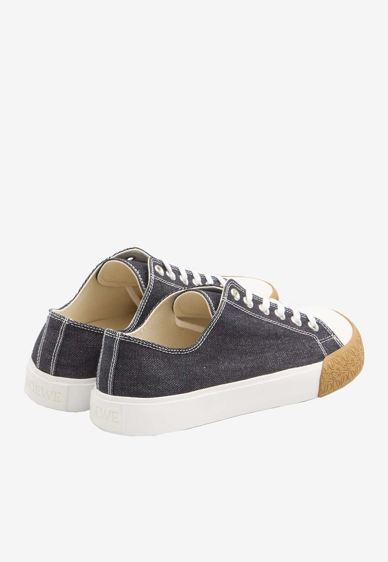 Loewe Bloc Low-Top Denim Sneakers Blue M816282XAB--2834