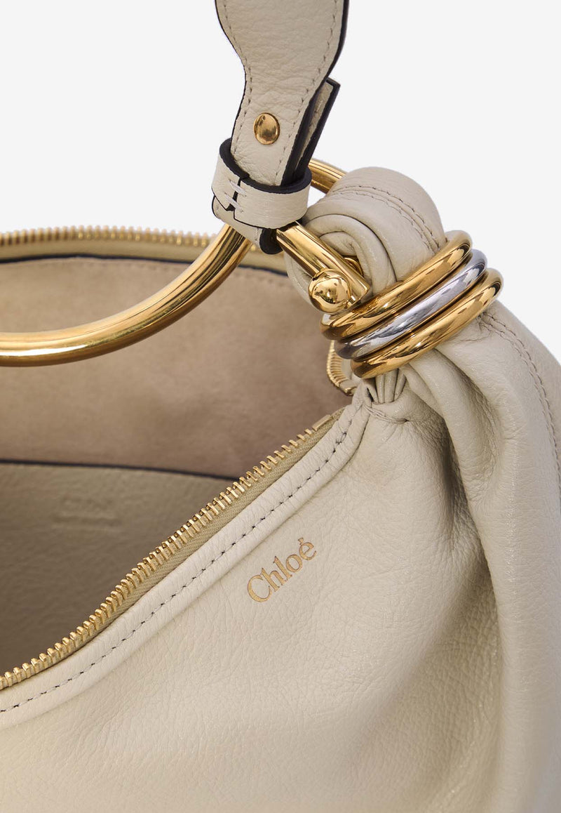 Chloé Small Bracelet Hobo Bag in Calf Leather Beige CHC24AS611-N72-23N