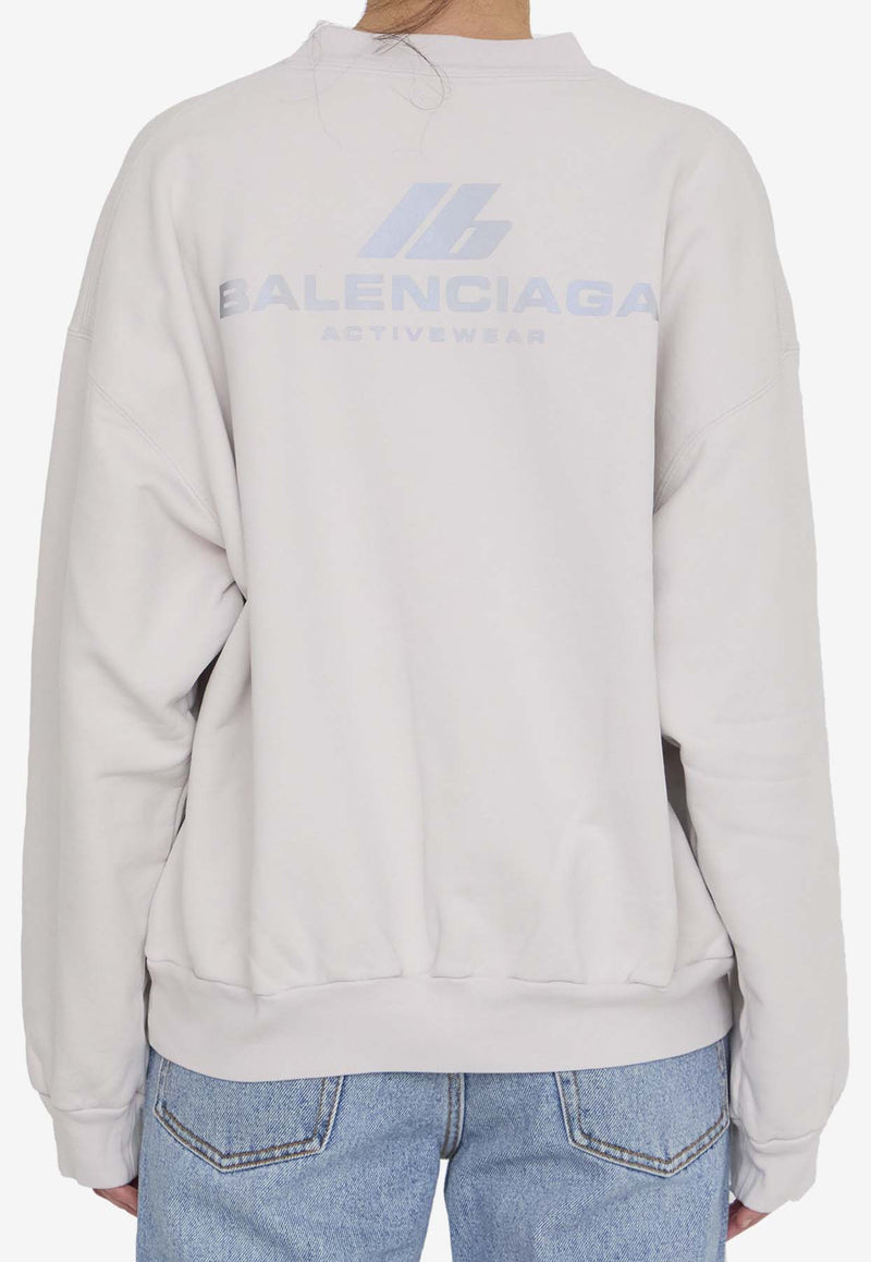 Balenciaga Activewear Logo Print Sweatshirt White 697869-TQVT8-9016