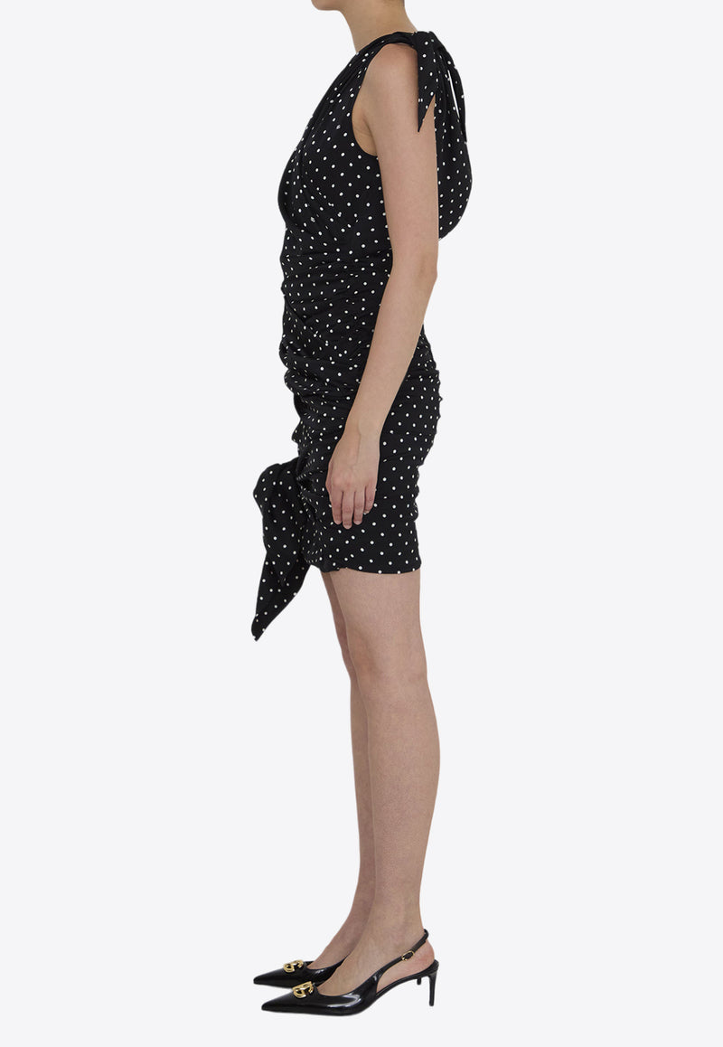 Dolce & Gabbana Polka Dot-Print V-neck Midi Dress Black F6I2DT-FSA63-HNZPW