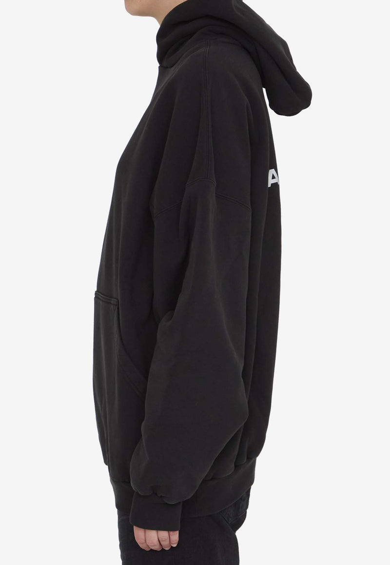 Balenciaga Activewear Logo Oversized Hooded Sweatshirt Black 739024-TQVT8-1083