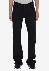 Balenciaga Low-Rise Straight-Leg Jeans Black 794047-TQW54-1071