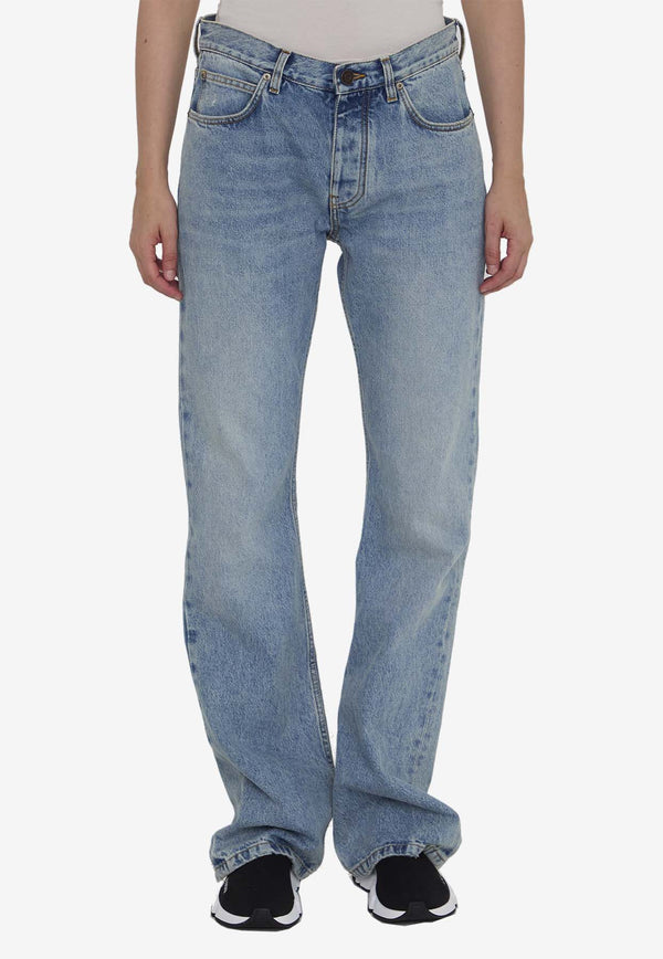 Balenciaga Low-Rise Straight-Leg Jeans Blue 794047-TDW14-4141