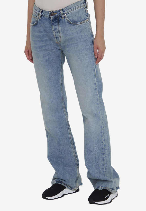 Balenciaga Low-Rise Straight-Leg Jeans Blue 794047-TDW14-4141