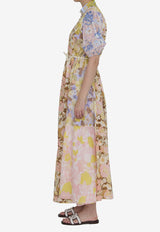 Zimmermann Floral Print Puff-Sleeved Maxi Dress Multicolor 9281DSS244-SPLI-SPLICED