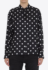 Dolce & Gabbana Polka-Dot Print Silk Shirt Black F5S31T-IS1VI-HNZRW