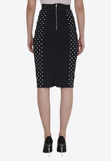 Dolce & Gabbana Polka-Dot Print Pencil Midi Skirt Black F4CWKT-FSUBG-HNZQW