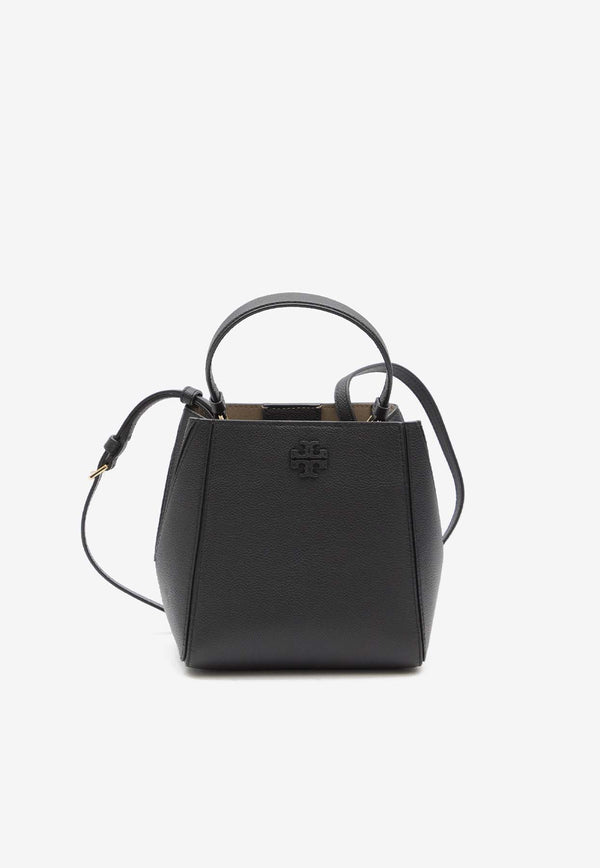 Tory Burch Small McGraw Grained Leather Bucket Bag Black 158500--001