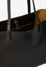 Tory Burch Large McGraw Grained Leather Tote Bag Black 152221--001