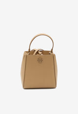 Tory Burch Small McGraw Grained Leather Bucket Bag Beige 158500--227